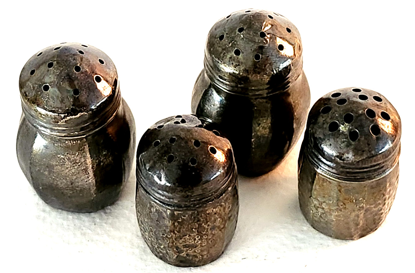 VTG. Lot of 4 S.C.S. Co. Sterling Silver Mini S & P Shakers  , 14.5 g.