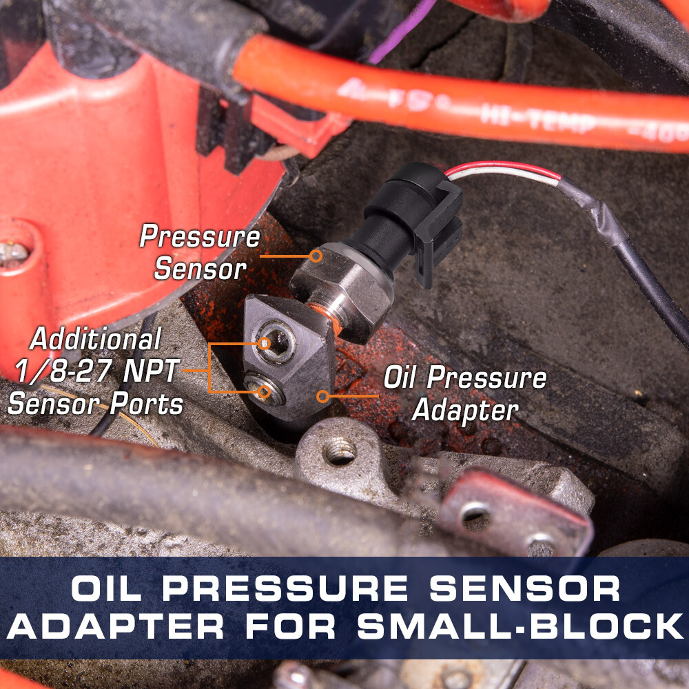 GlowShift Oil Pressure Sensor Thread Adapter for Chevy Small Block 305 350