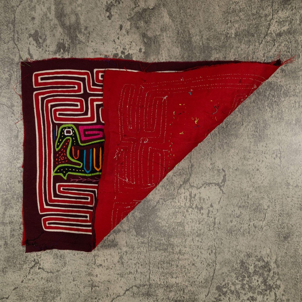 Traditional Red And White Dancing Duck Mola
