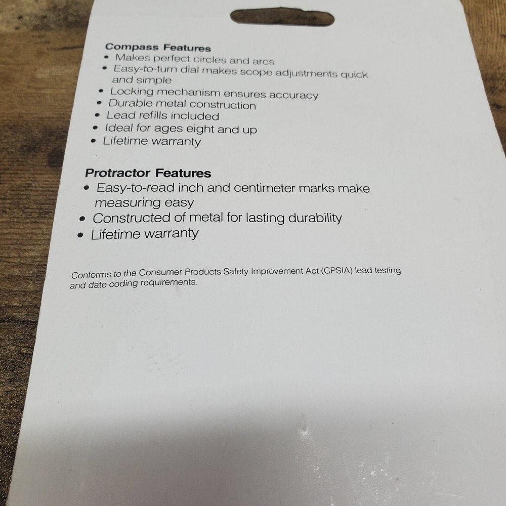 Fiskars Metal Protractor & Bow Compass Set New/Sealed