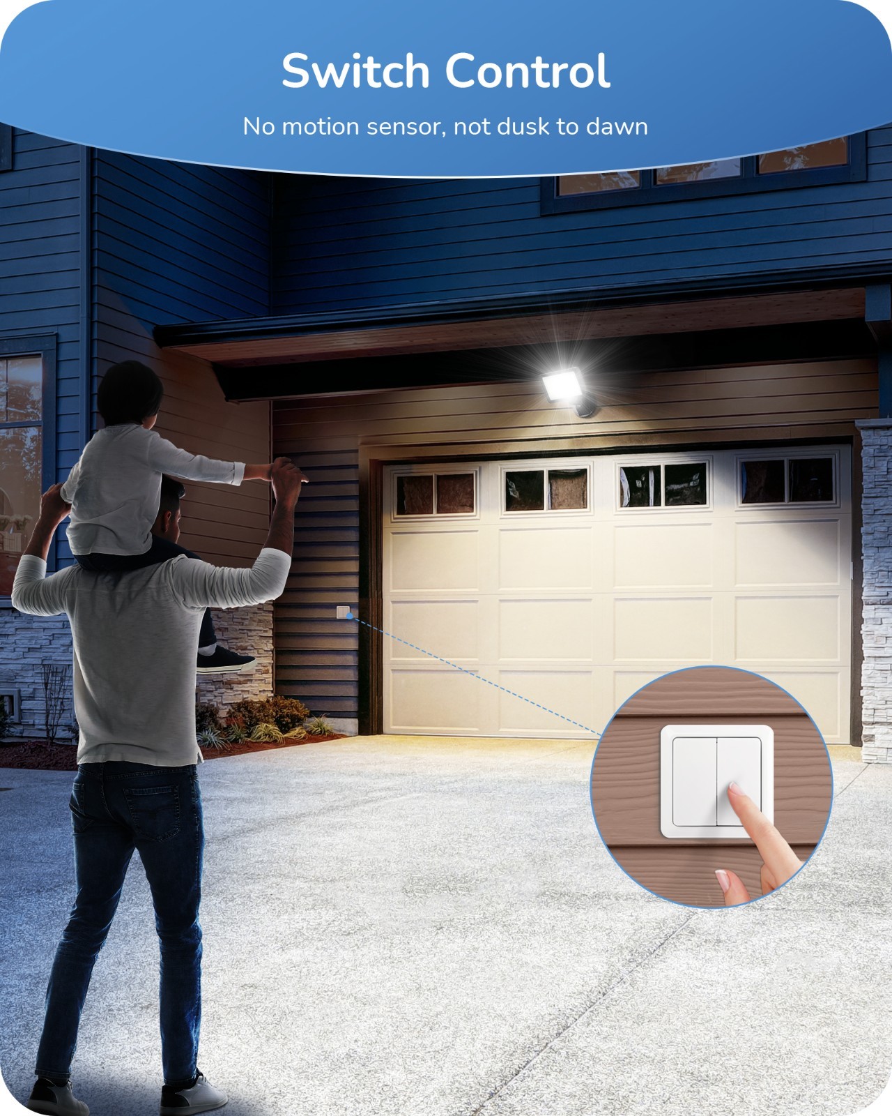 EDISHINE 2-Pack 73W LED Flood Light, Super Bright 10000LM 5000K Outdoor Security