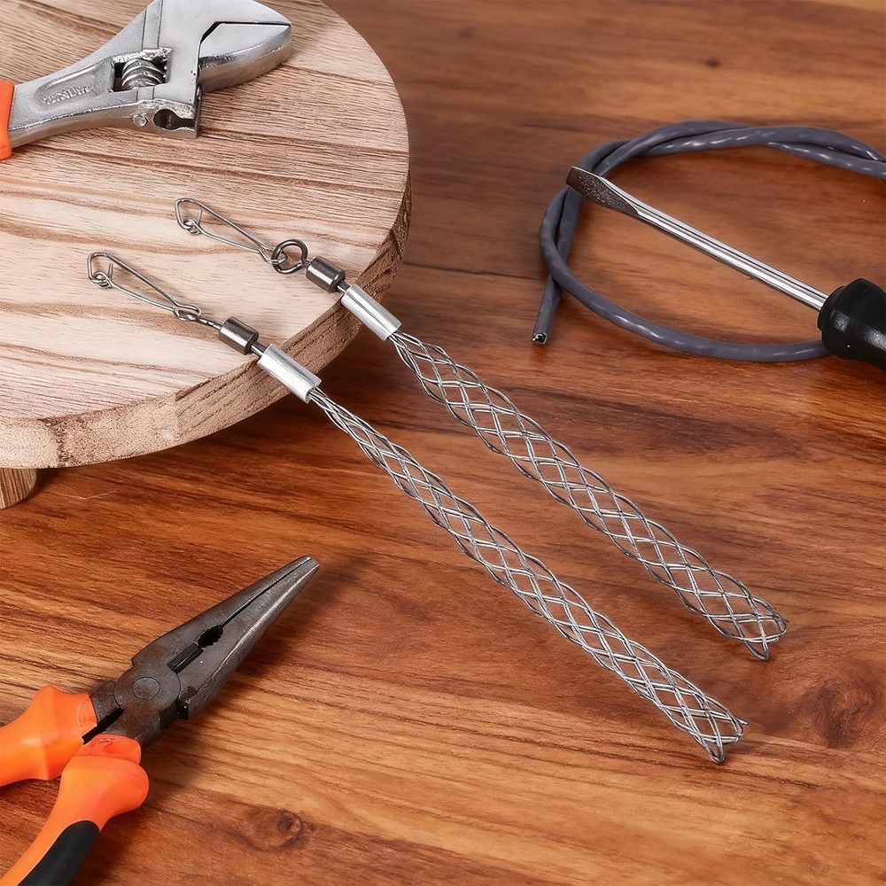 2 Pcs Wire Pulling Grip Mesh - Grip Sock Wire Puller Cables Electrical Tool Cabl