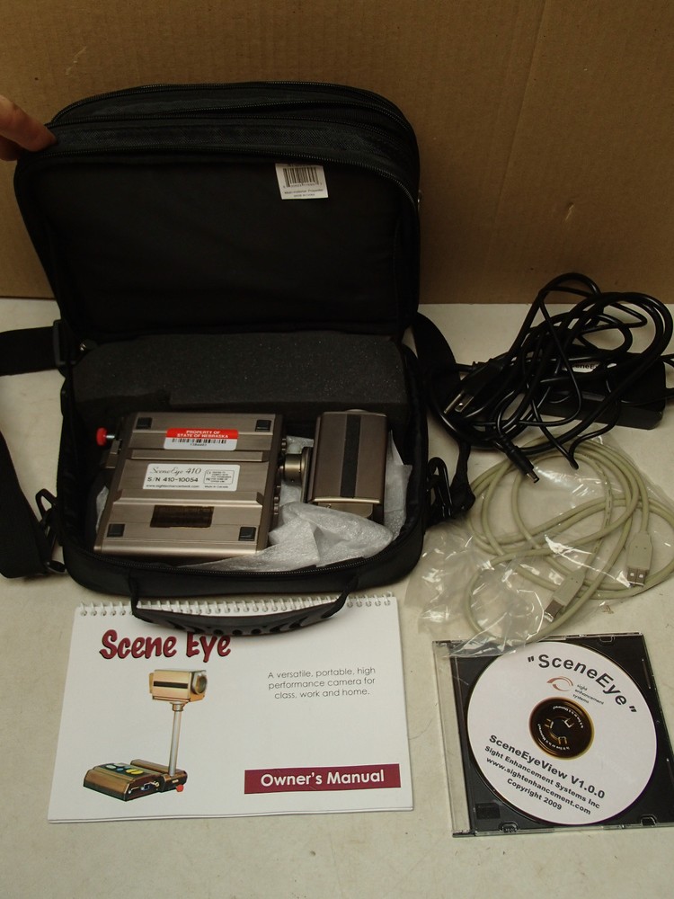 SceneEye 410 vision enhancement magnifier camera w/ case, software, etc