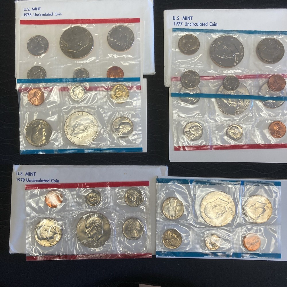 12 US Mints Sets 1967-1978; 12 SETS TOTAL Some Nice Toning
