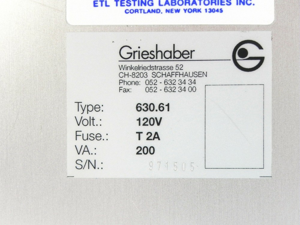 Grieshaber 630.61 Light Source