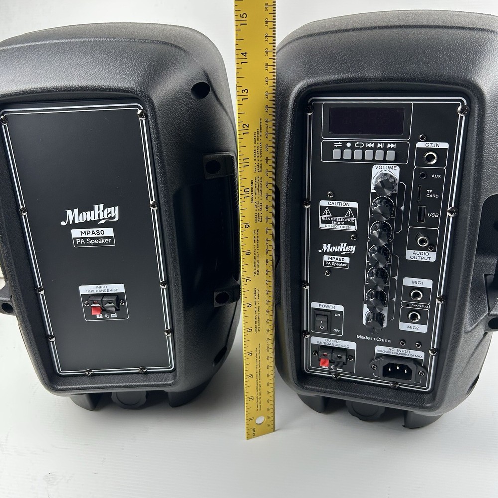 Moukey MPA80 PA System 8“ Speaker 800W Peak Bluetooth Active Passive 1 One Stand