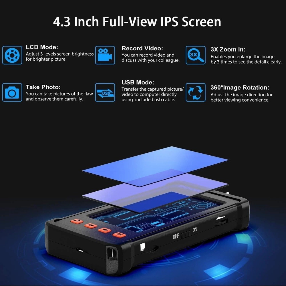 Industrial Endoscope Borescope Camera for Pipe Sewer Drain Plumbing Inspect 50FT