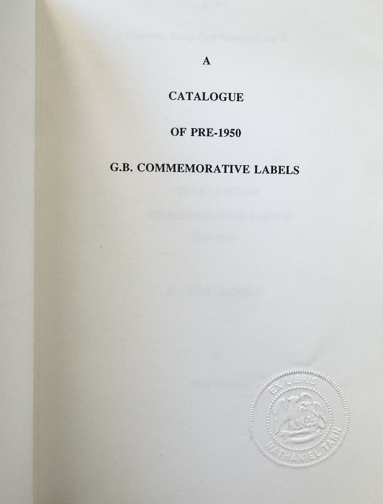 Great Britain Commemorative Labels Pre 1950 Chatfield Cinderella Handbook 8
