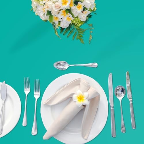 12 Pack 54 x 108 Inch Disposable Plastic Tablecloths Rectangular Rectangle Teal