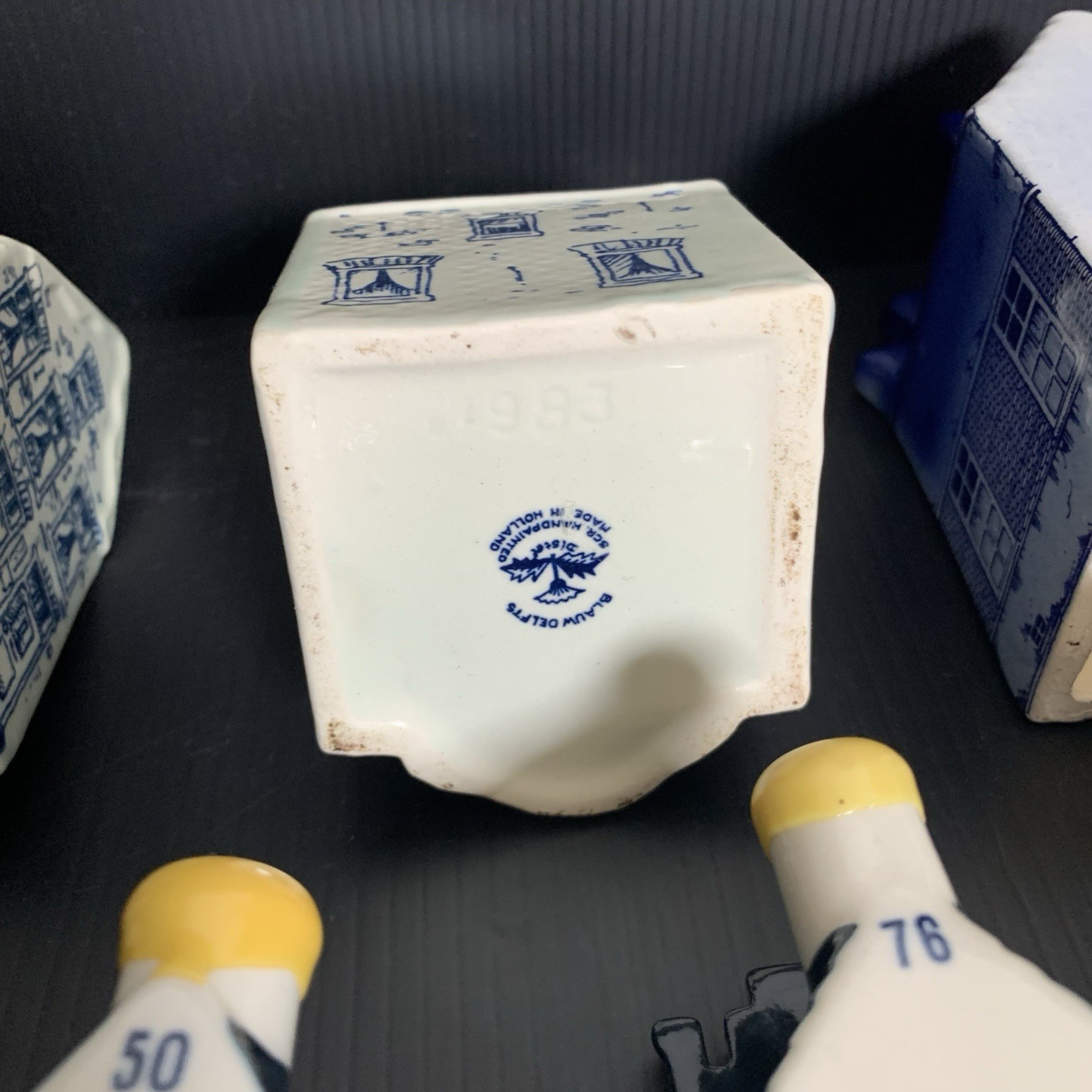 KLM Blue Deltf's Ceramic Houses - Collection of 10 Houses - EMPTY