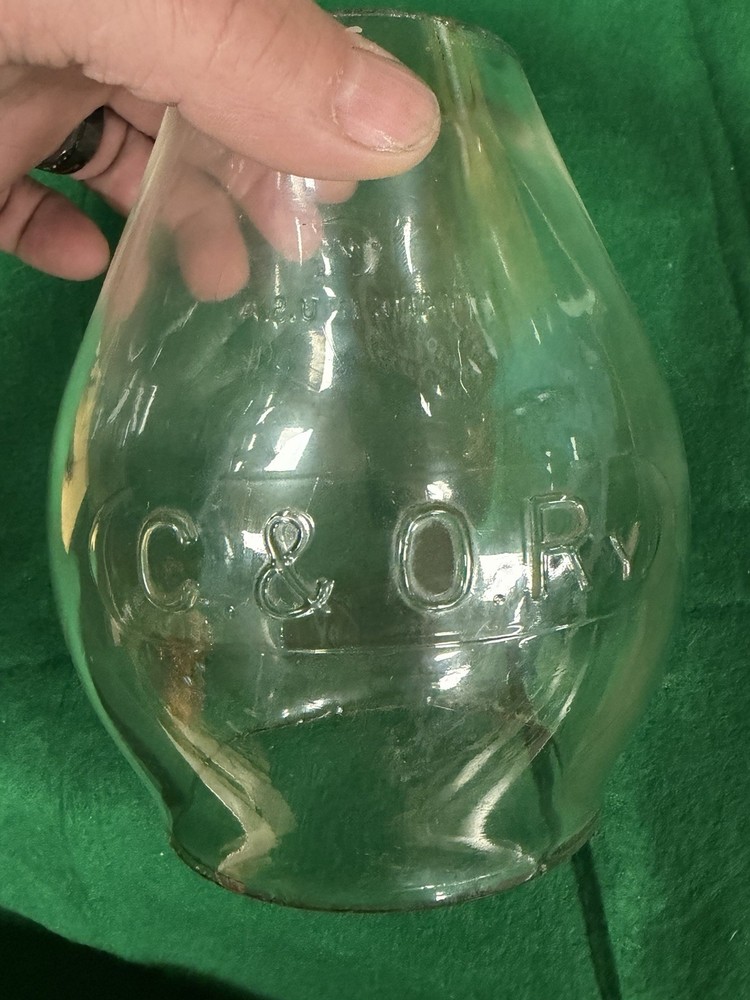 C &O  Ry Lantern Globe Tall Embossed
