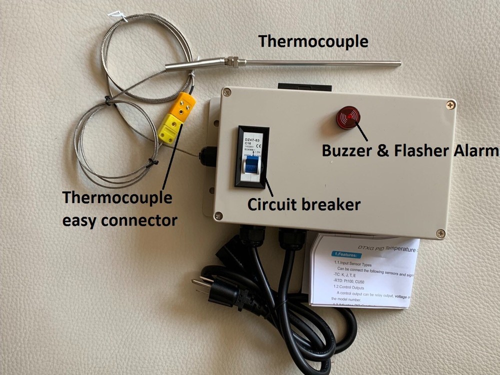 Plug & Play Powder Coating Paint Temperature Controller Gas Oven 6" Tip Probe