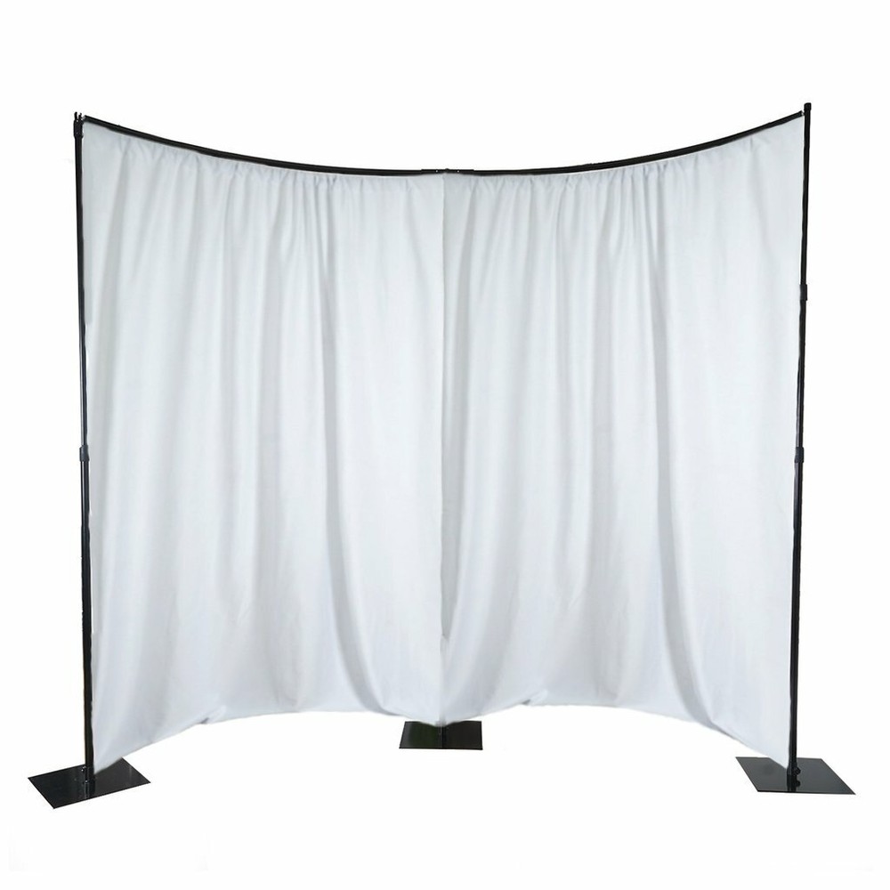 11ft Black Adjustable BACKDROP STAND KIT Curved Pipe Wedding Photo Background