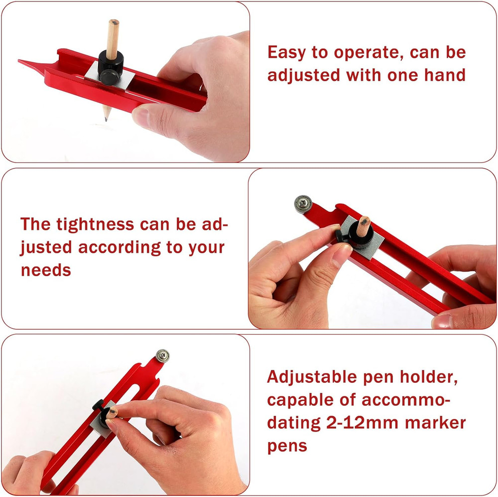 Contour Gauge Scribe Tool, Precise Profile Scribing Ruler with Adjustable Pen...