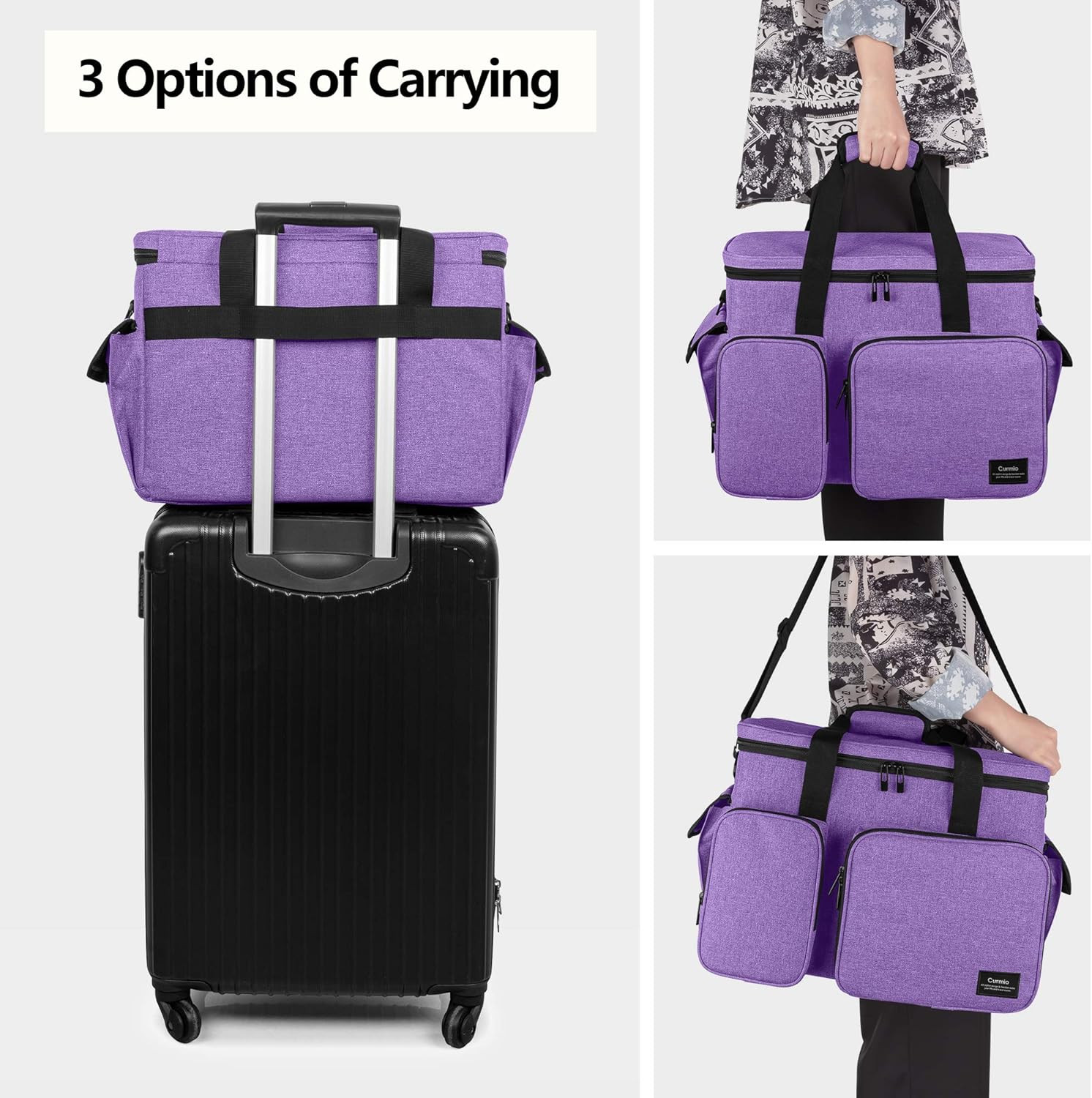 CURMIO Sewing Machine Case, Universal Travel Bag Compatible for Singer, Brother,