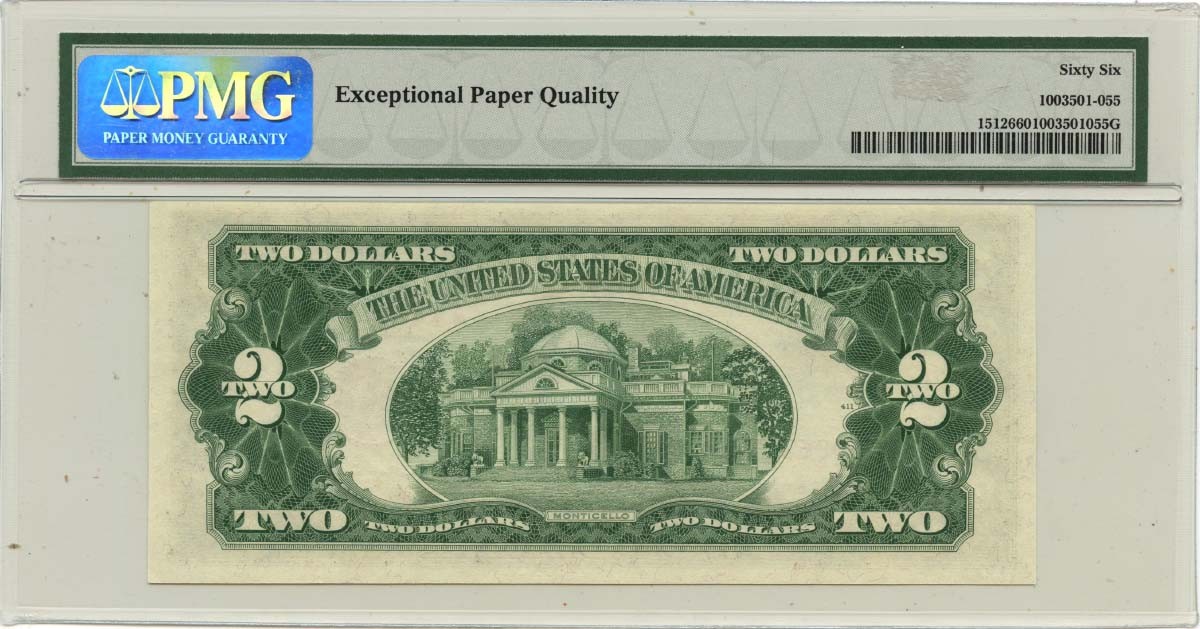 1953C $2 Legal Tender Note FR#1512 PMG GEM 66 EPQ GCC Green