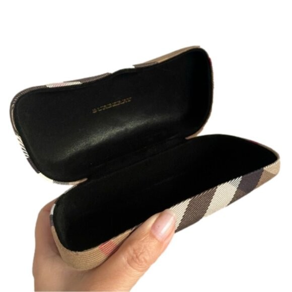 Burberry Nova Check Hard Sunglasses Glasses Clamshell Hinged Case 🇮🇹