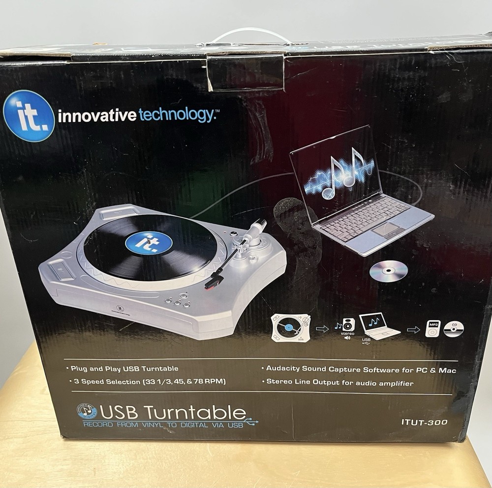 Record Player It Innovative Technology ITUT-300 USB Turntable New In Box