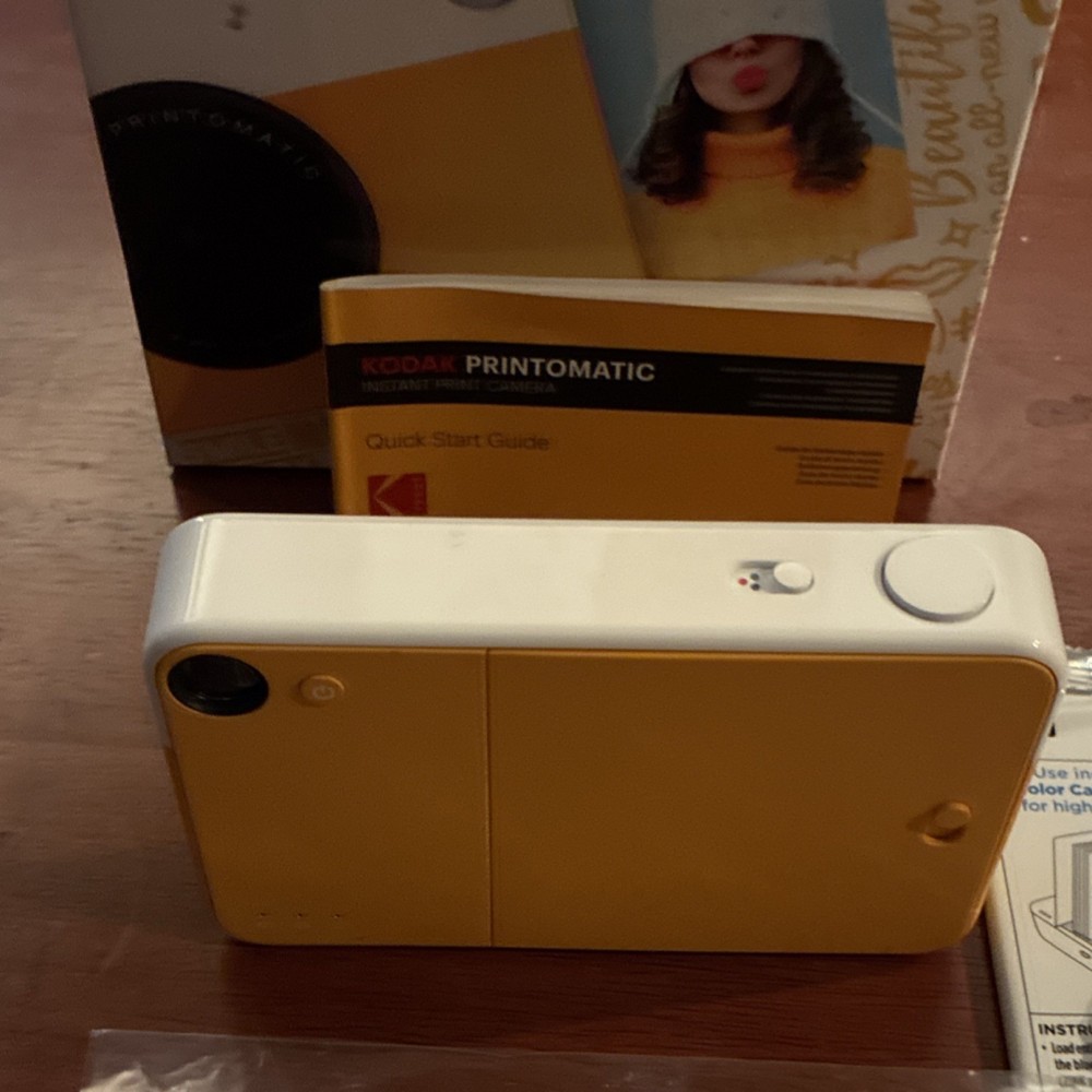 Kodak Printomatic Instant Print Camera Yellow White