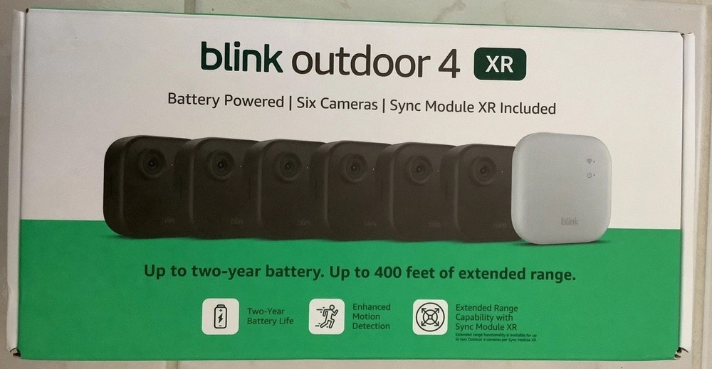 Blink Outdoor 4 XR - 6 Wireless Security Cameras + Sync Module Range 400Ft New