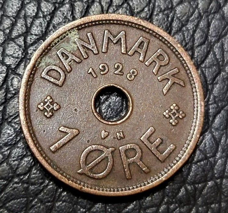 1928 Denmark 1 Øre Coin