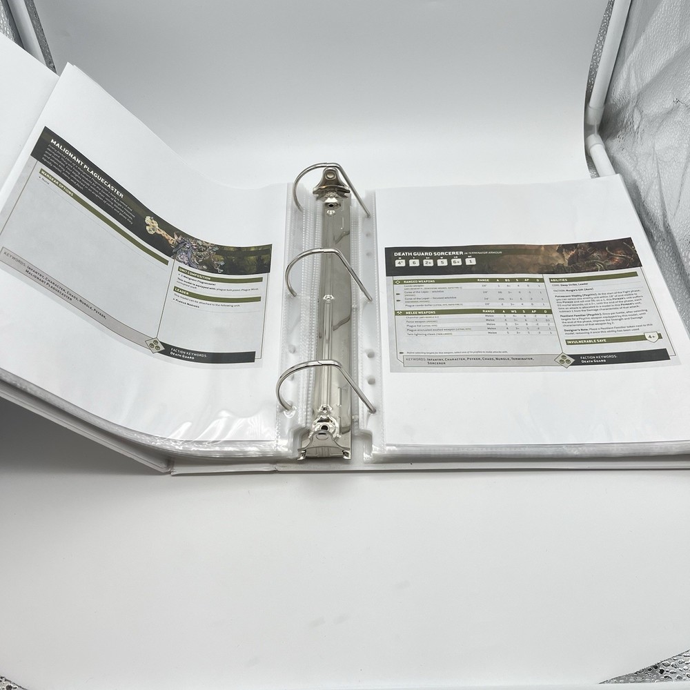 Warhammer 40k Plague Marines Codex and Core Rules in Binder