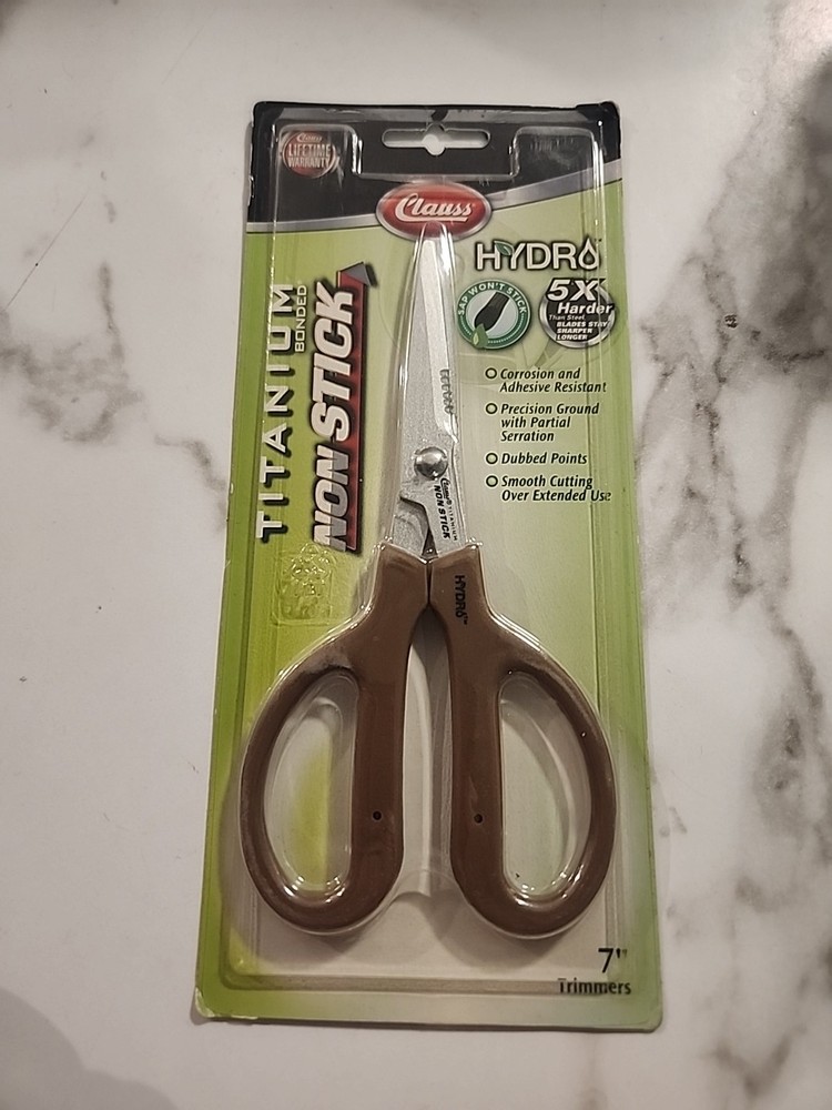 Clauss Hydra 7" Titanium Bonded Non Stick Shop Scissors Partial Serration