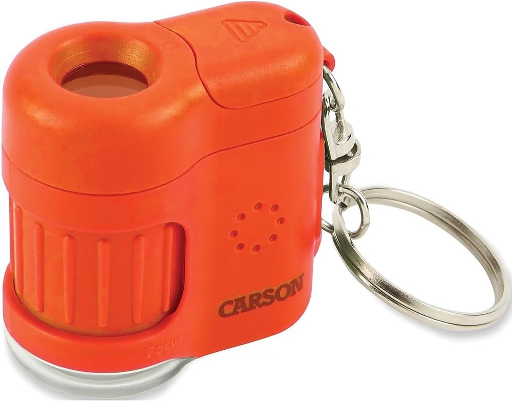 Compact 20x Magnification Keychain Microscope with Built-in UV/LED Flashlight