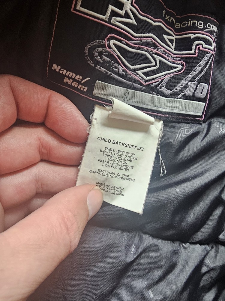 FXR Child Backshift Snowmobile Jacket - Size 4 Pink