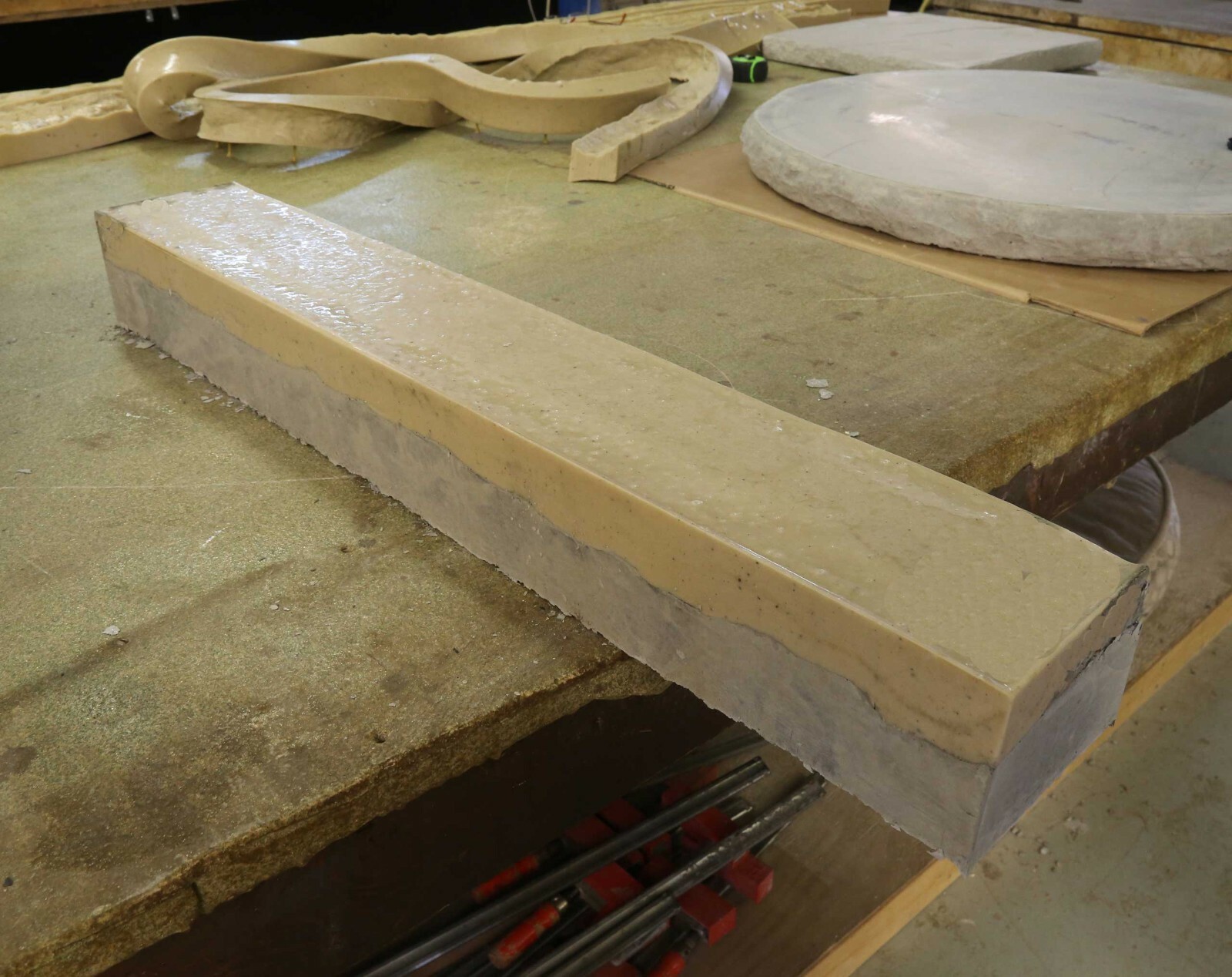 Stone Master Molds Chiseled Edge Concrete Countertop Edge Form Liner 8'x6"x2"