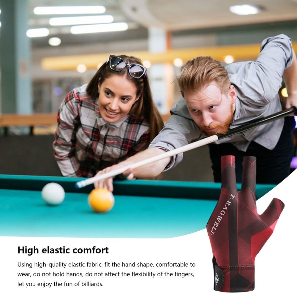 Professional Three Finger Billiard Gloves Pool Gloves Absorb Sweat Breathable