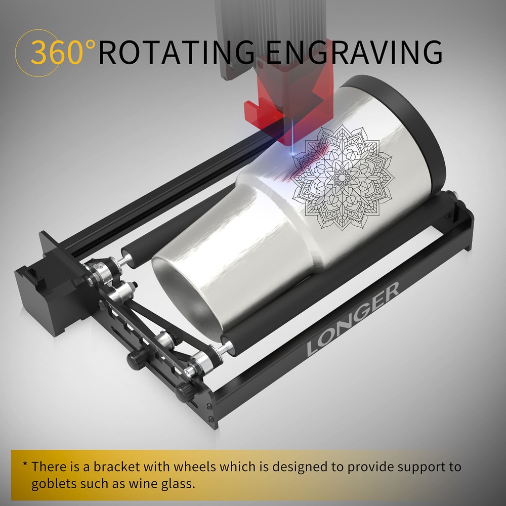 LONGER Laser Rotary Roller For RAY5 / Atomstack /Ortur /Neje Laser Engraver M4P9