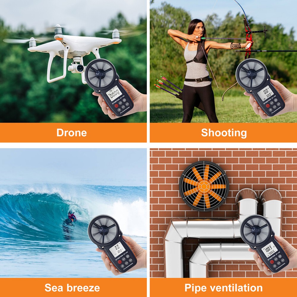 Digital Anemometer Wind Speed Meter Temperature Wind Chill Air Tester Humidity