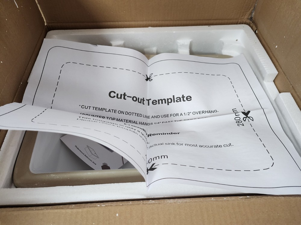 Sarlai 23" Undermount Rectangular Vessel Vanity Sink Art Basin Ceramic, White