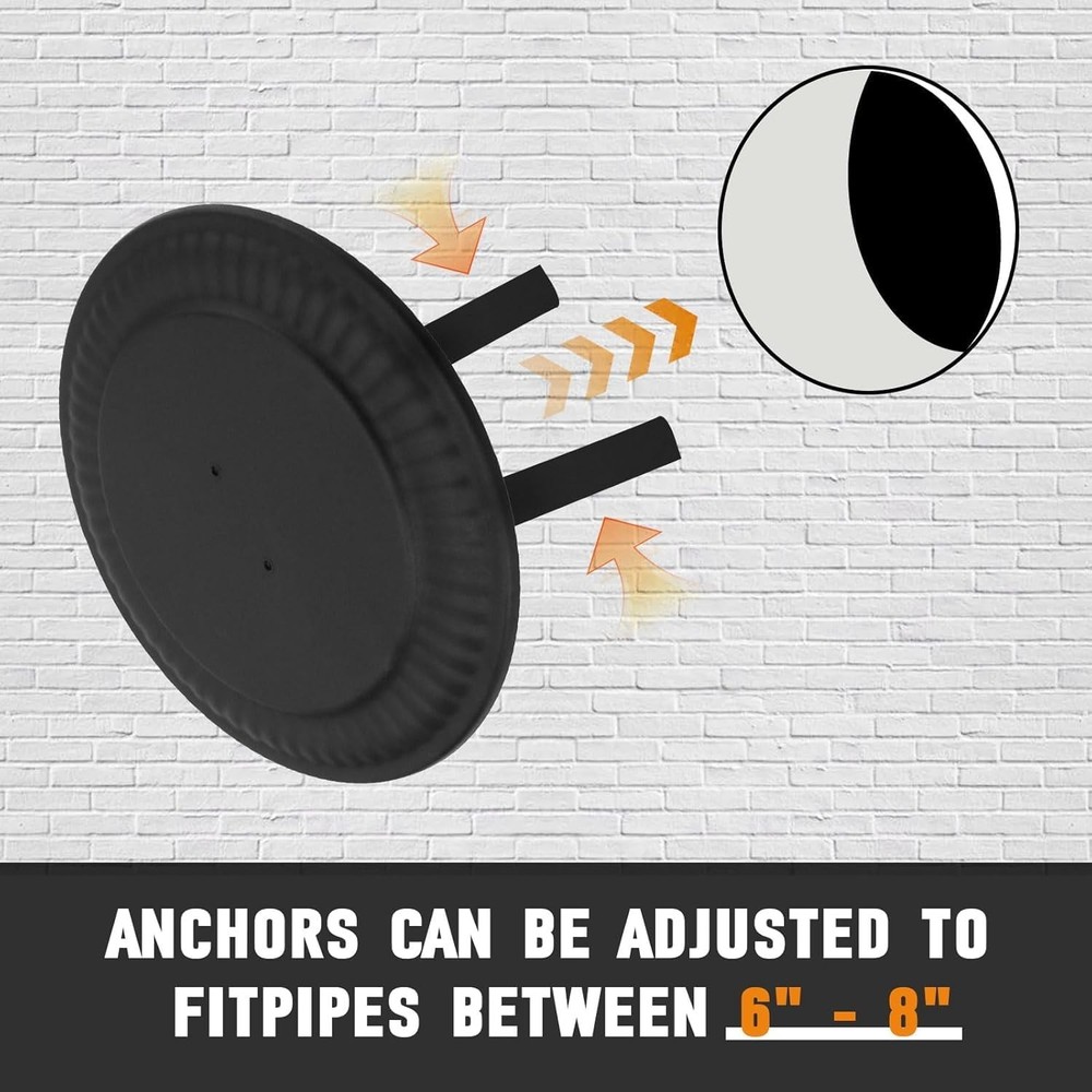 Chimney Flue Stopper Cap 4 8in Black 1 Pack