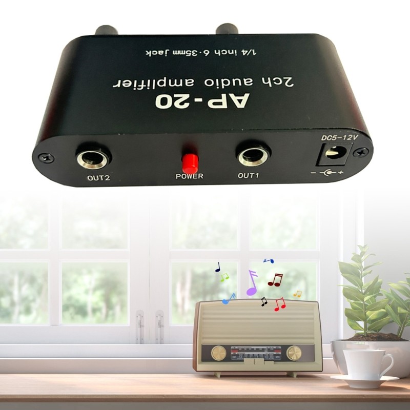 AP20 Double Channel Amplifier Preamp 20HZ-20KHZ Frequency Band for Multiple Use
