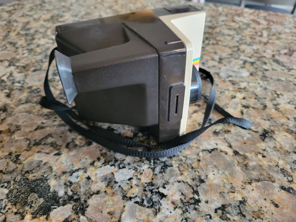 Polaroid Camera Vintage With Rainbow Stripe