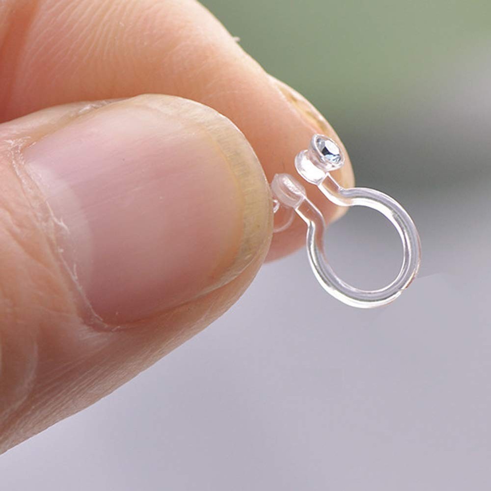 50 Pcs Clear Plastic Clip-on Earring Base Plastic Clear Tiny Stud to Clip on ...