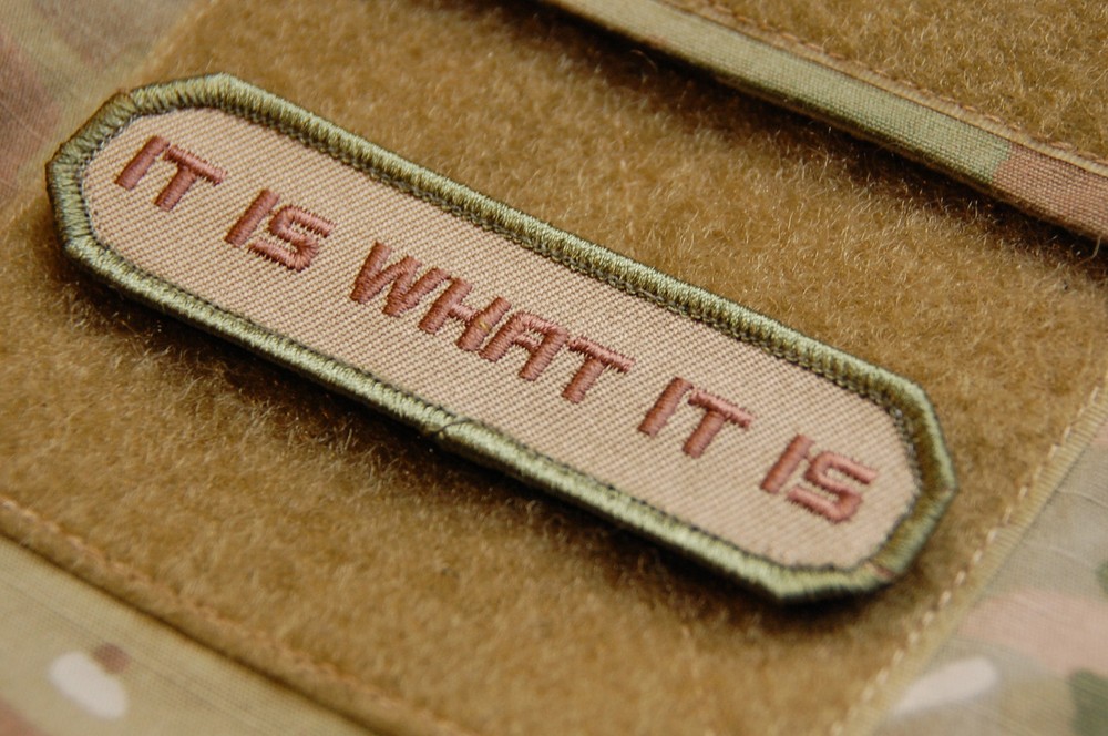 Multicam IT IS WHAT IT IS Army MilSpec Uniform Embroidered Patch Hook Backing