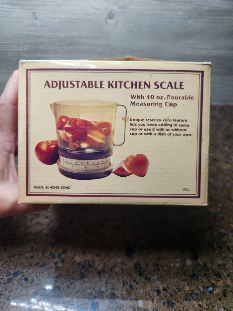 Kitchen Scale Adjustable Lightweight Plastic With 40 Oz. Pourable Measuring Cup