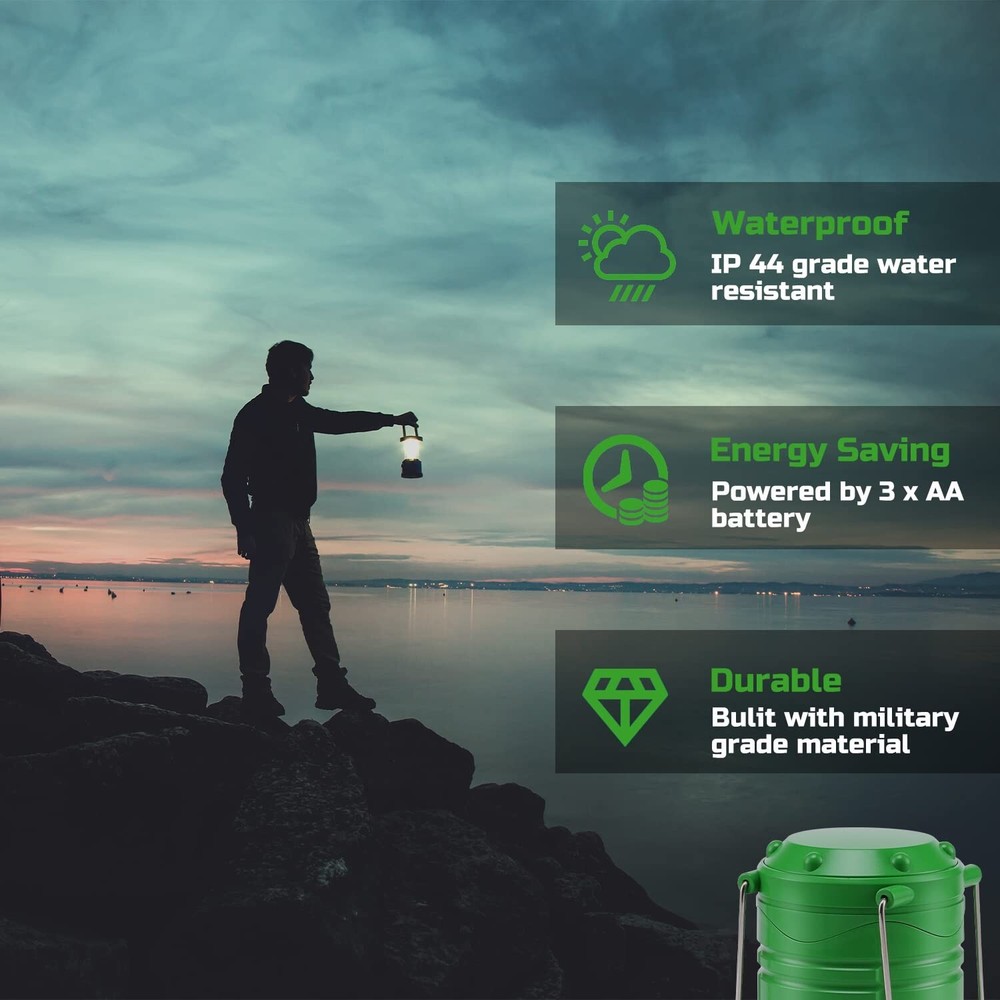 Lichamp 4 Pack LED Camping Lanterns, Battery Powered Camping Lights LED Super...