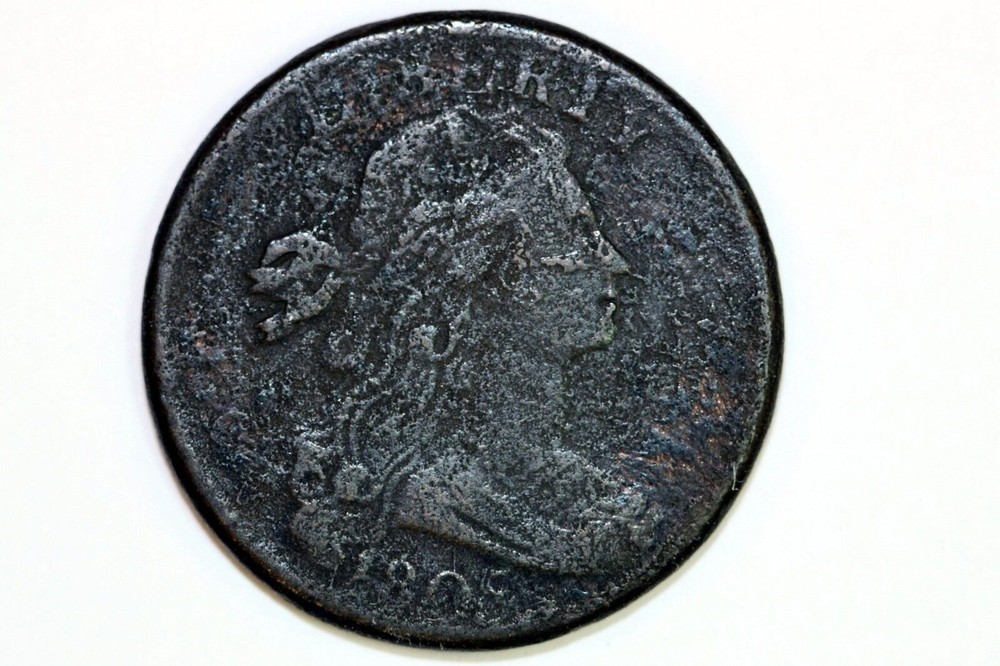 Damaged NET Fine 1805 Better Date Draped Bust Large Cent (TAN068)