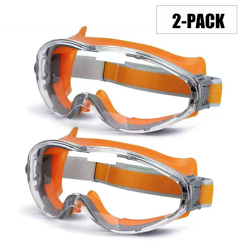 2-Pack Safety Goggles Anti-Fog Lab Protective Glasses Clear Lens Eye Protection