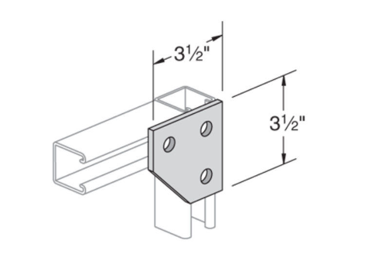 Power-Strut PS744 Flat Corner Connector Powerstrut