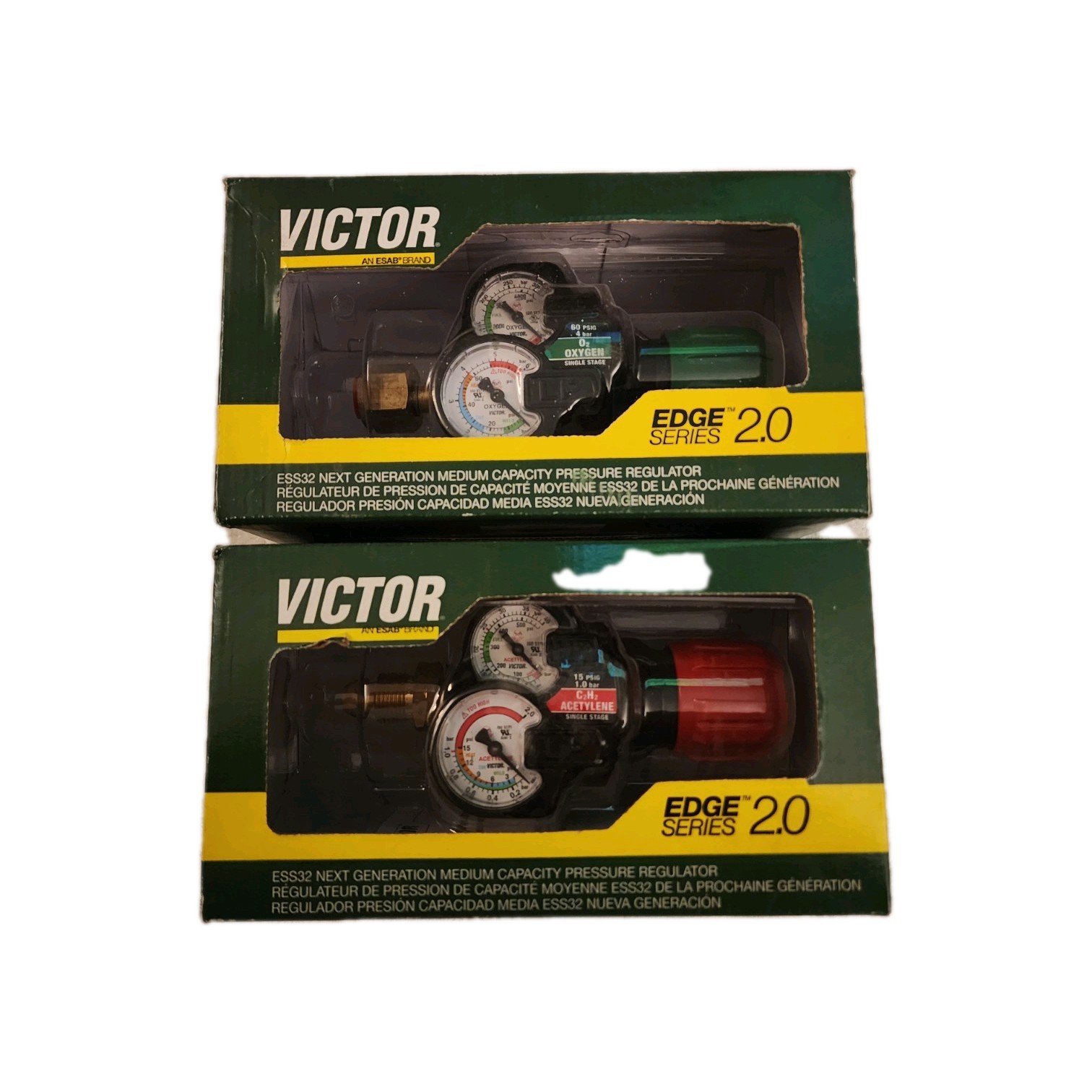 Victor Regulator Set of ESS32 Edge 2.0 Oxygen & Acetylene Guages