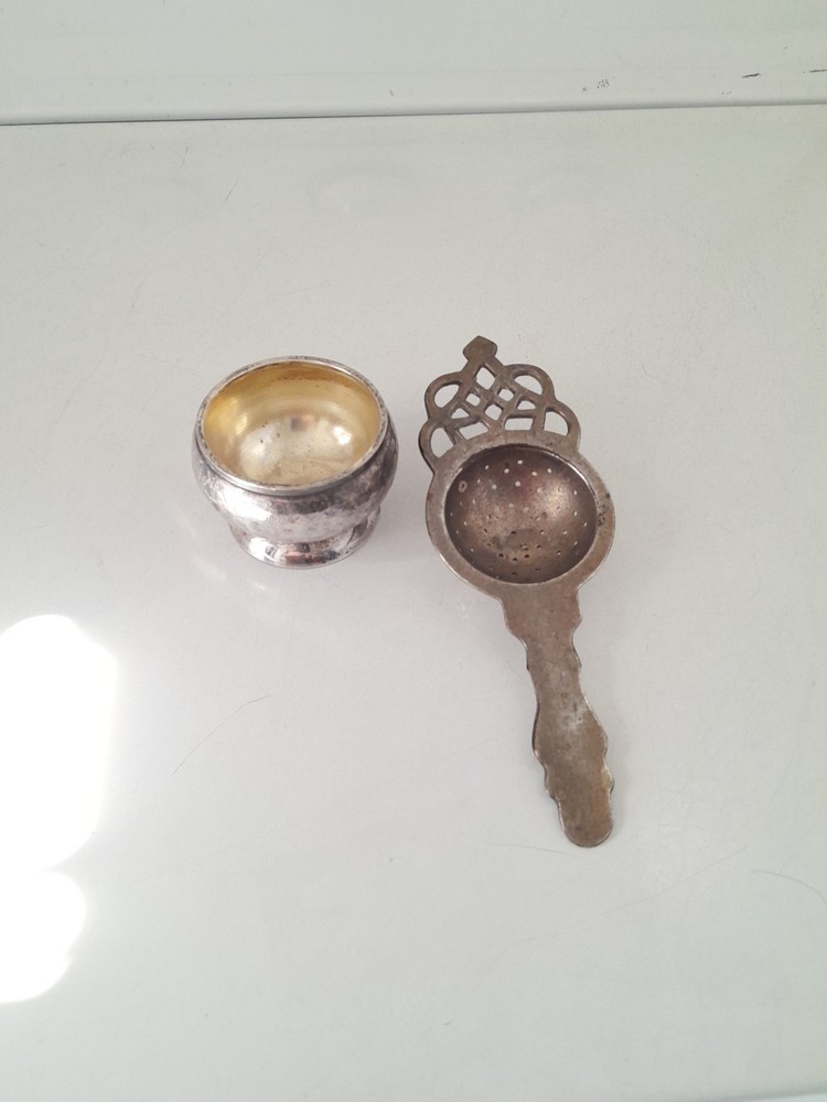 Vintage Silverplate Tea Strainer And Drip Bowl
