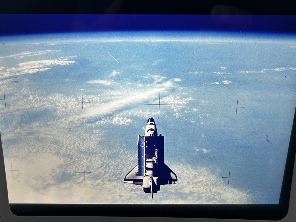 1983 NASA KSC Shuttle Challenger STS-7 Orbits Earth Presentation Transparency