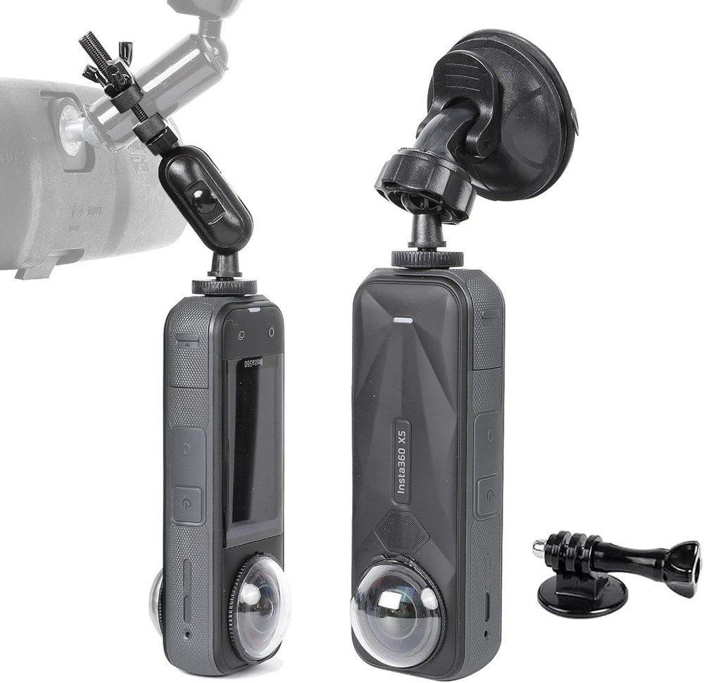 Universal Suction Cup Action Camera Mount for Safe Driving - 360° Adjustable