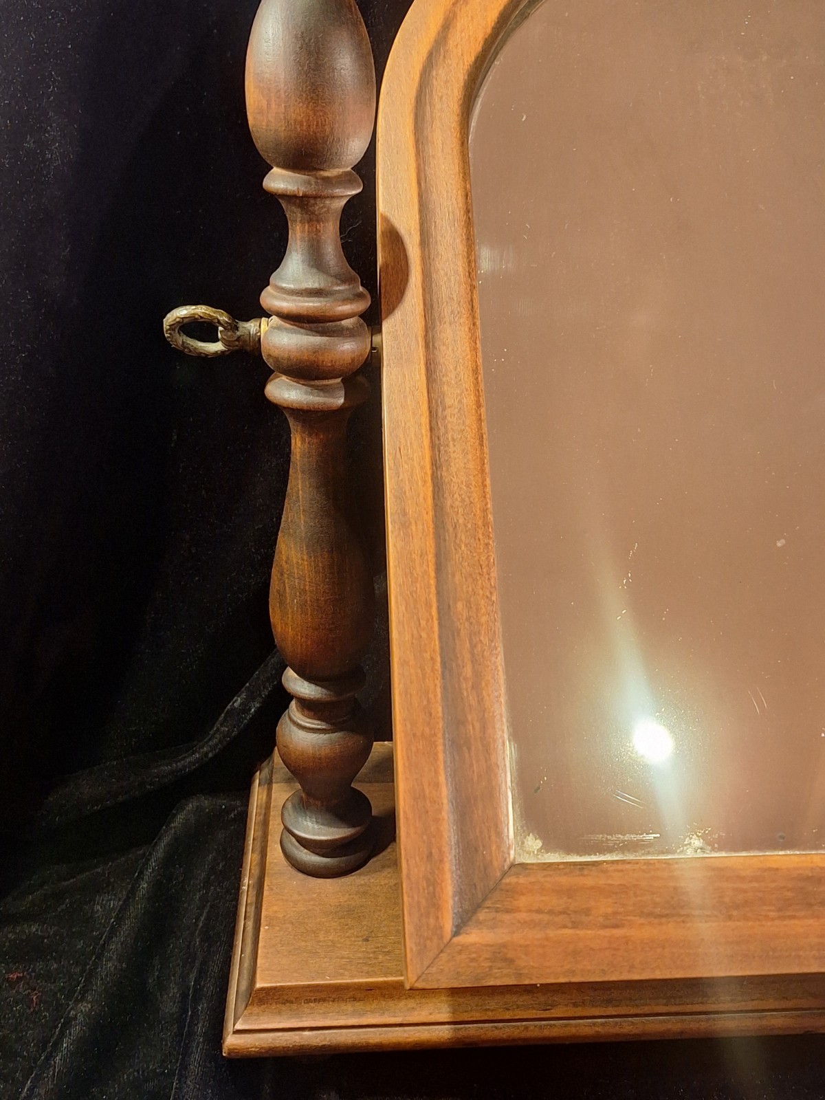 Antique Wood Tabletop Vanity Dressing Table Swivel Mirror by Schulze & Van Stee