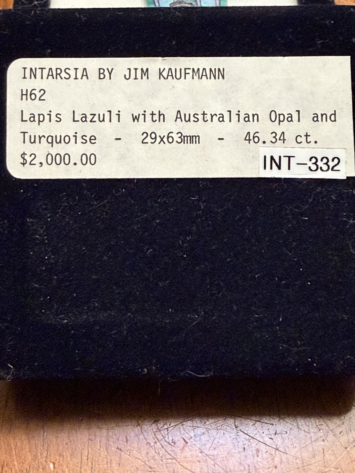 Jim Kaufmann Lapis Lazuli Opal Turquoise Intarsia 46.34ct Signed H62 Lapidary
